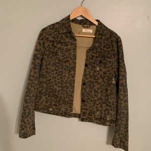 cheetah print jean jacket NWT
